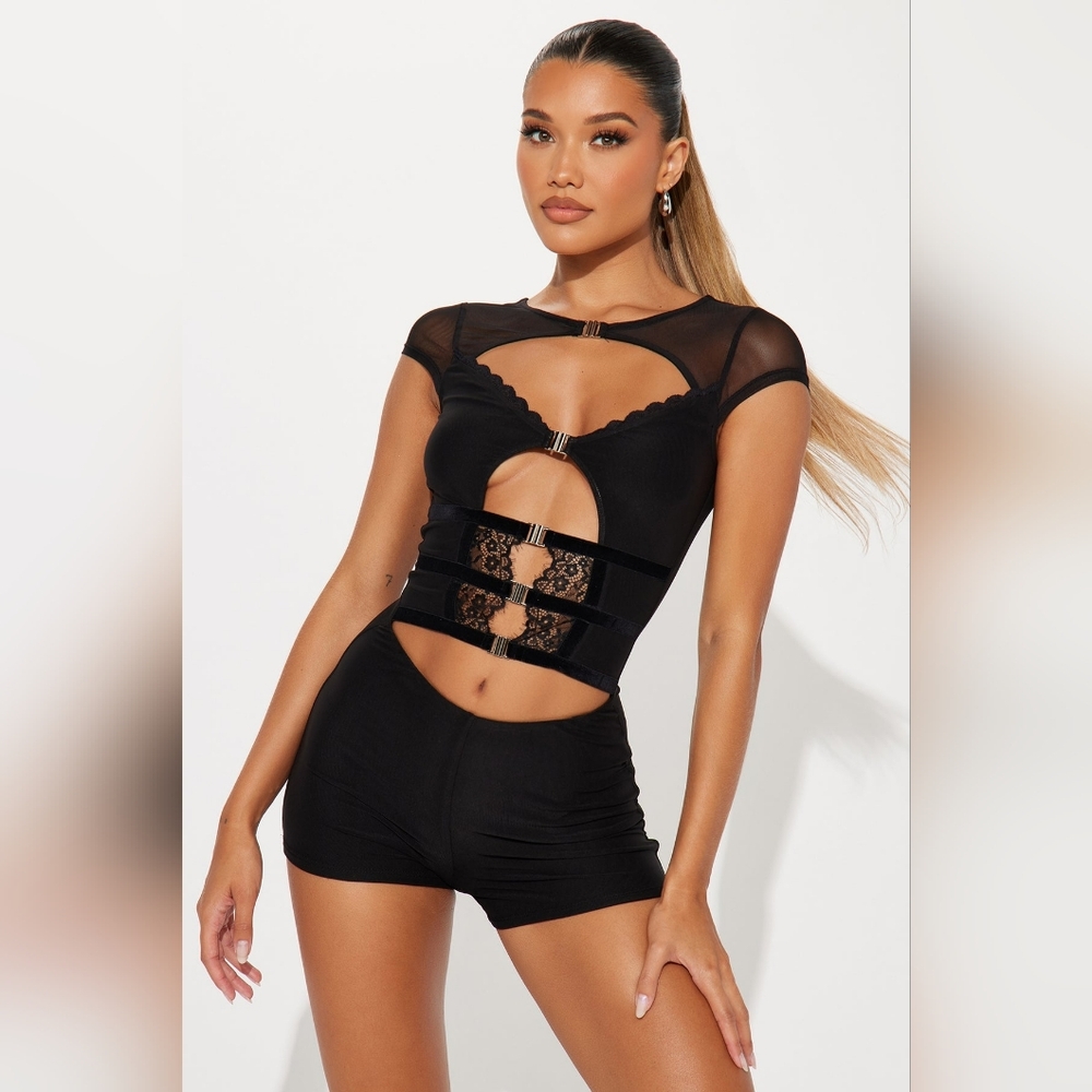 Main Character Mesh Romper - Fashion Nova